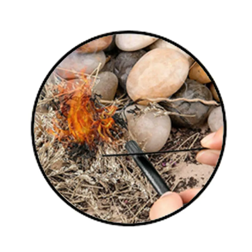 2 Emergency Outdoor Fire Starter Magnesium Flint Stone Camping Lighter Survival