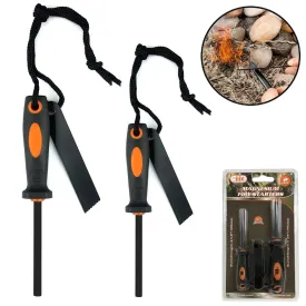 2 Emergency Outdoor Fire Starter Magnesium Flint Stone Camping Lighter Survival