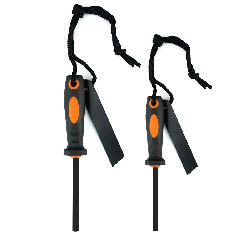 2 Emergency Outdoor Fire Starter Magnesium Flint Stone Camping Lighter Survival