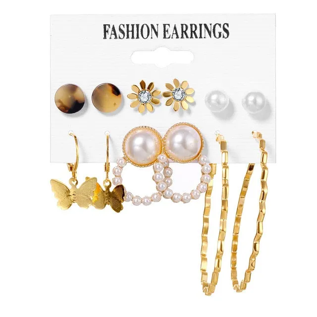 2020 Bohemian Earrings Set for Women Fashion Geometric Handmade Earrings Jewelry Gift Set