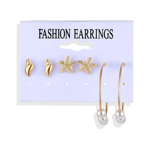 2020 Bohemian Earrings Set for Women Fashion Geometric Handmade Earrings Jewelry Gift Set