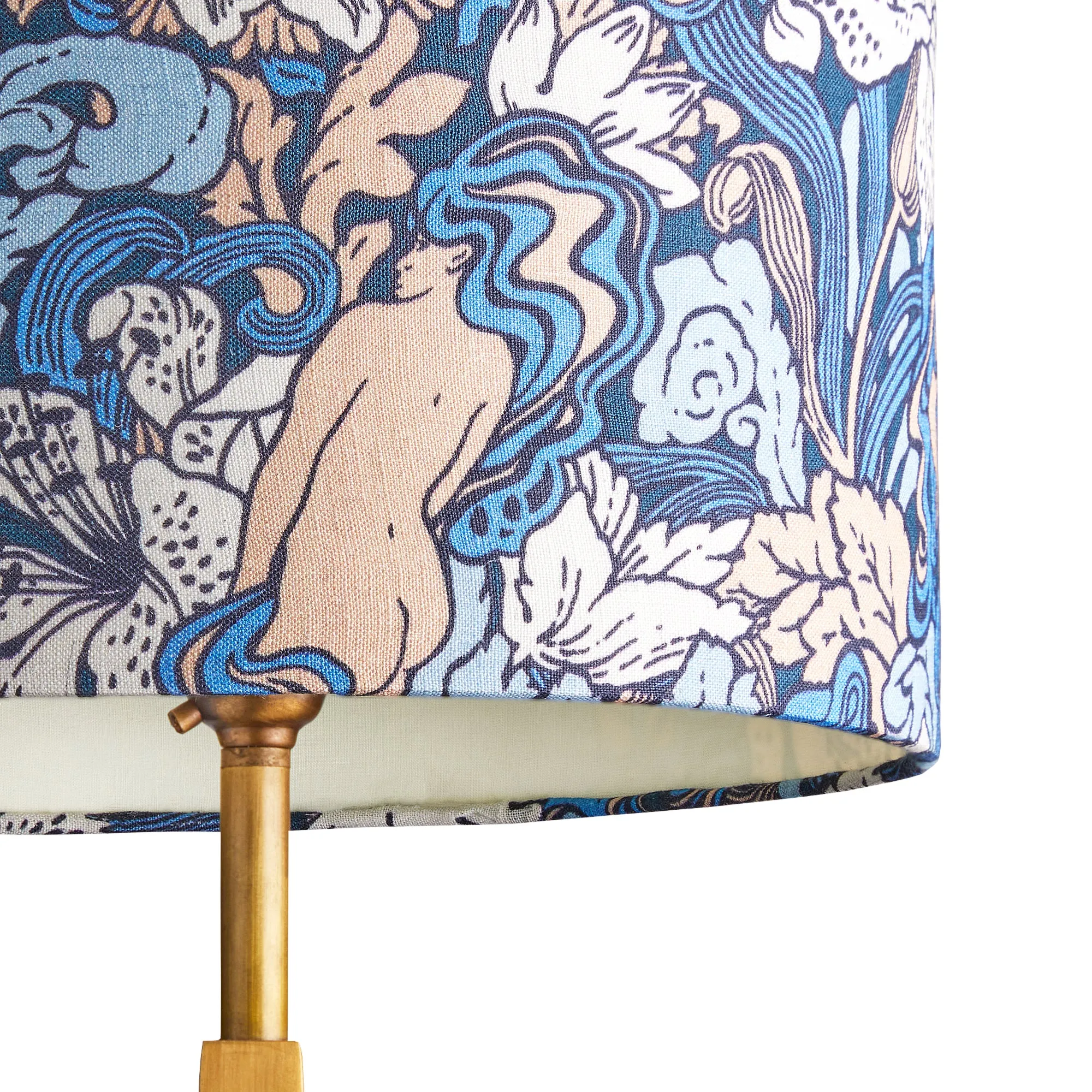 25cm drum shade in opal and lily Forbidden Fruit from Sanderson's 'Archive'