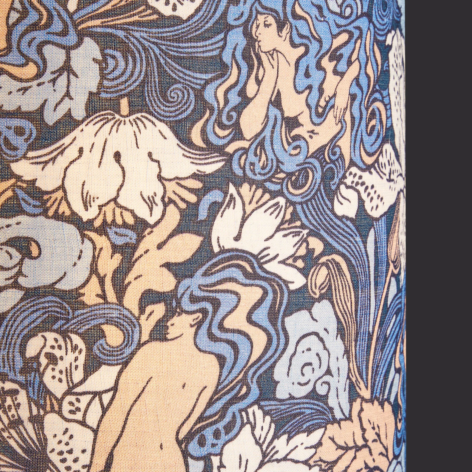 25cm drum shade in opal and lily Forbidden Fruit from Sanderson's 'Archive'