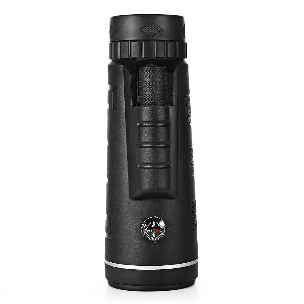 40X Monocular Scope with Compass, Phone Clip & Tripod