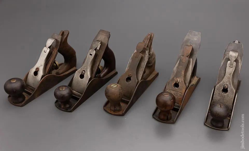5 STANLEY No. 2 Smooth Planes for Restoration - 98064