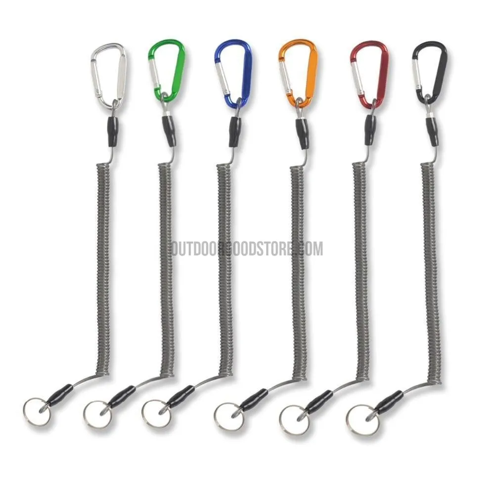 6x Fishing Lanyard Heavy Duty Retractable Coiled Tether with Carabiner for Pliers Boating Tools