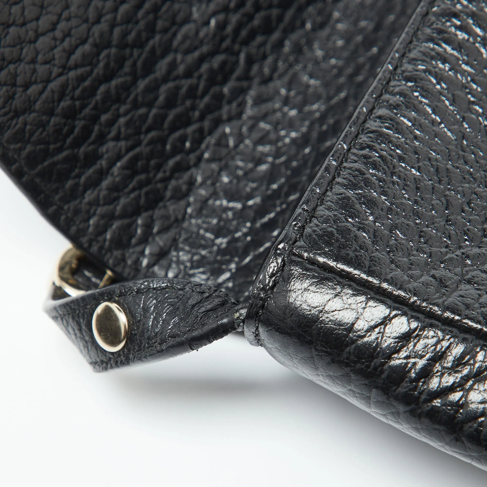 AIGNER Black Leather Flap Crossbody Bag
