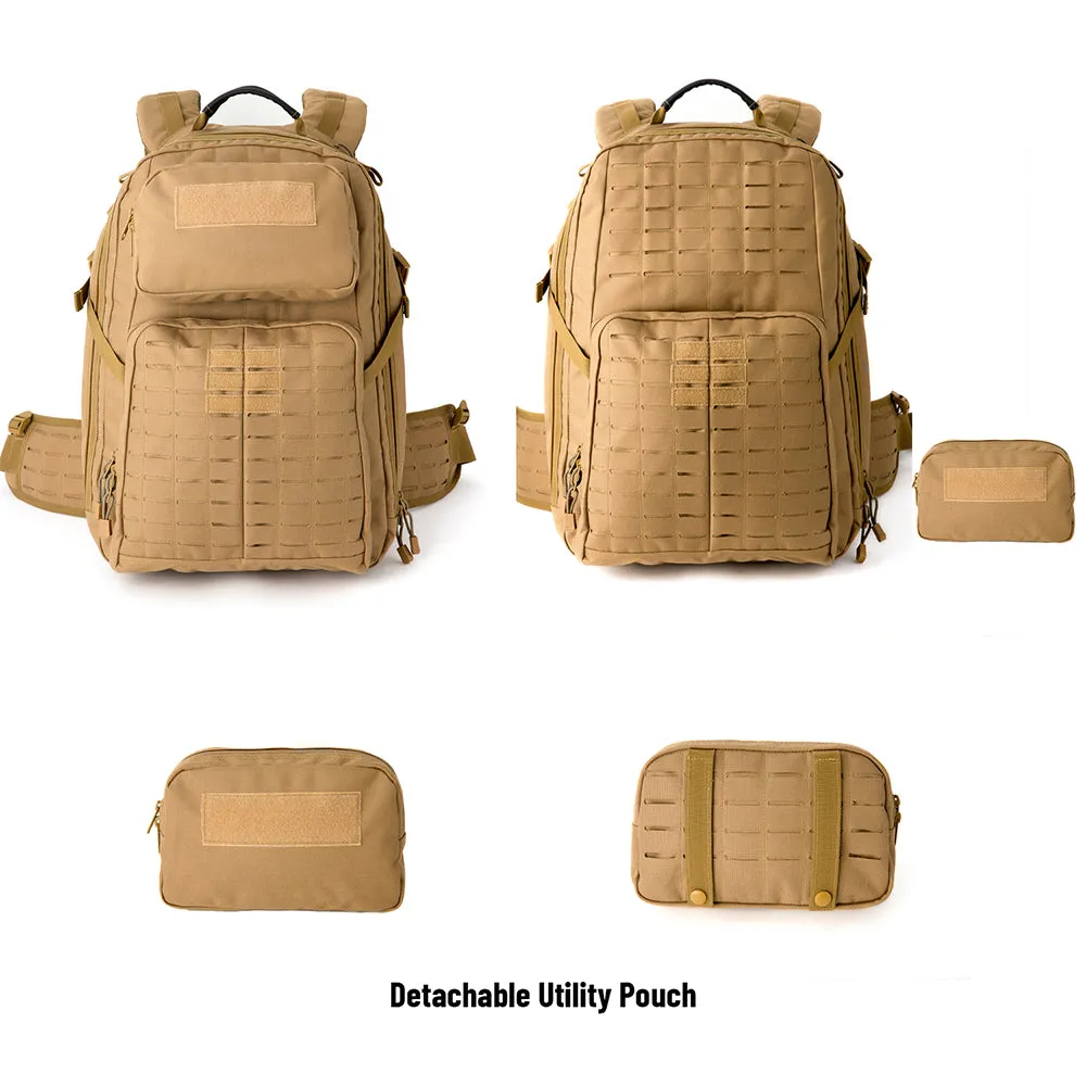 Akmax Adventure 48H Rucksack MOLLE Pack with Hydration 3L Bladder Coyote