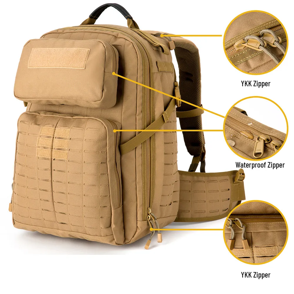 Akmax Adventure 48H Rucksack MOLLE Pack with Hydration 3L Bladder Coyote