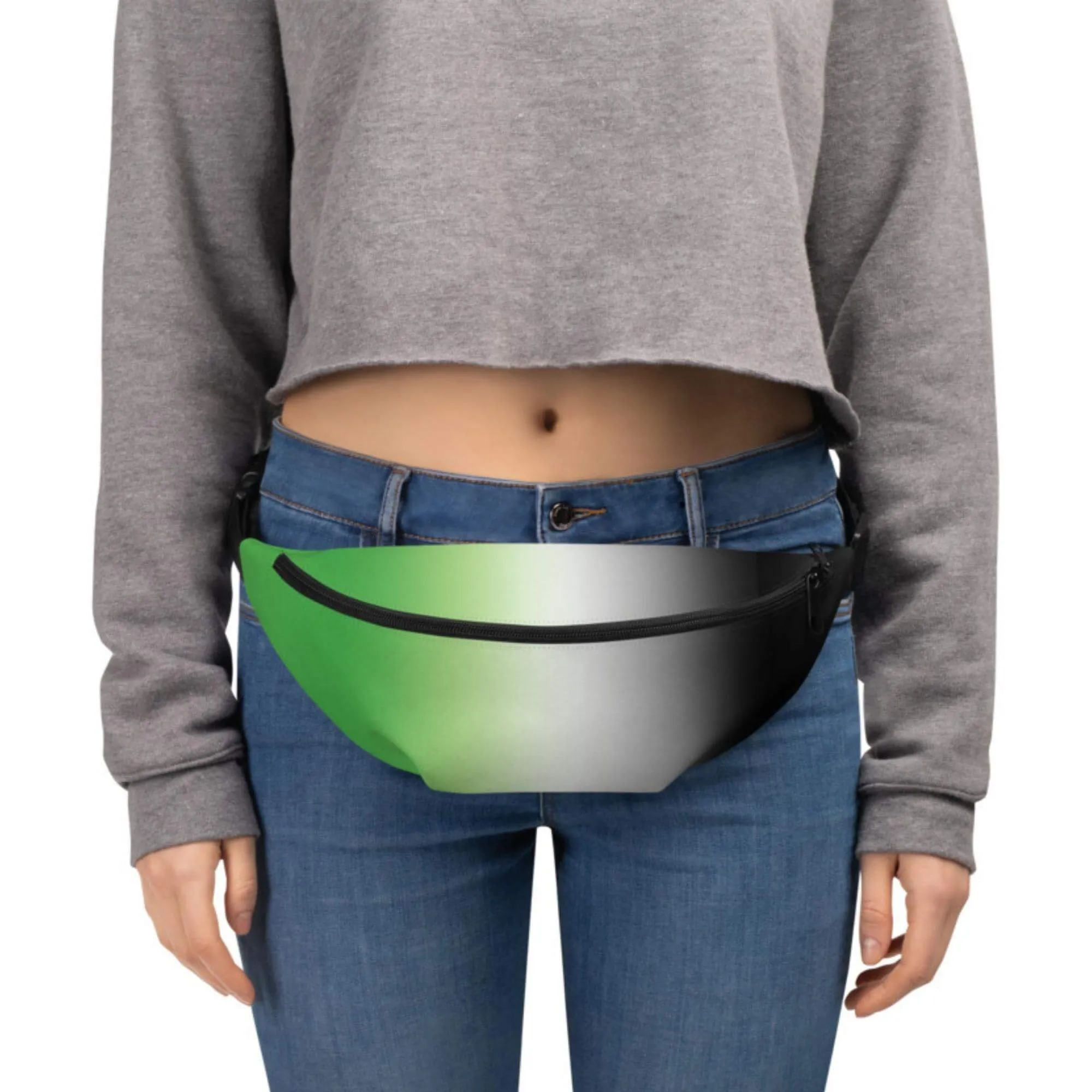 Aromantic Pride Ombre Crossbody Belt Bag