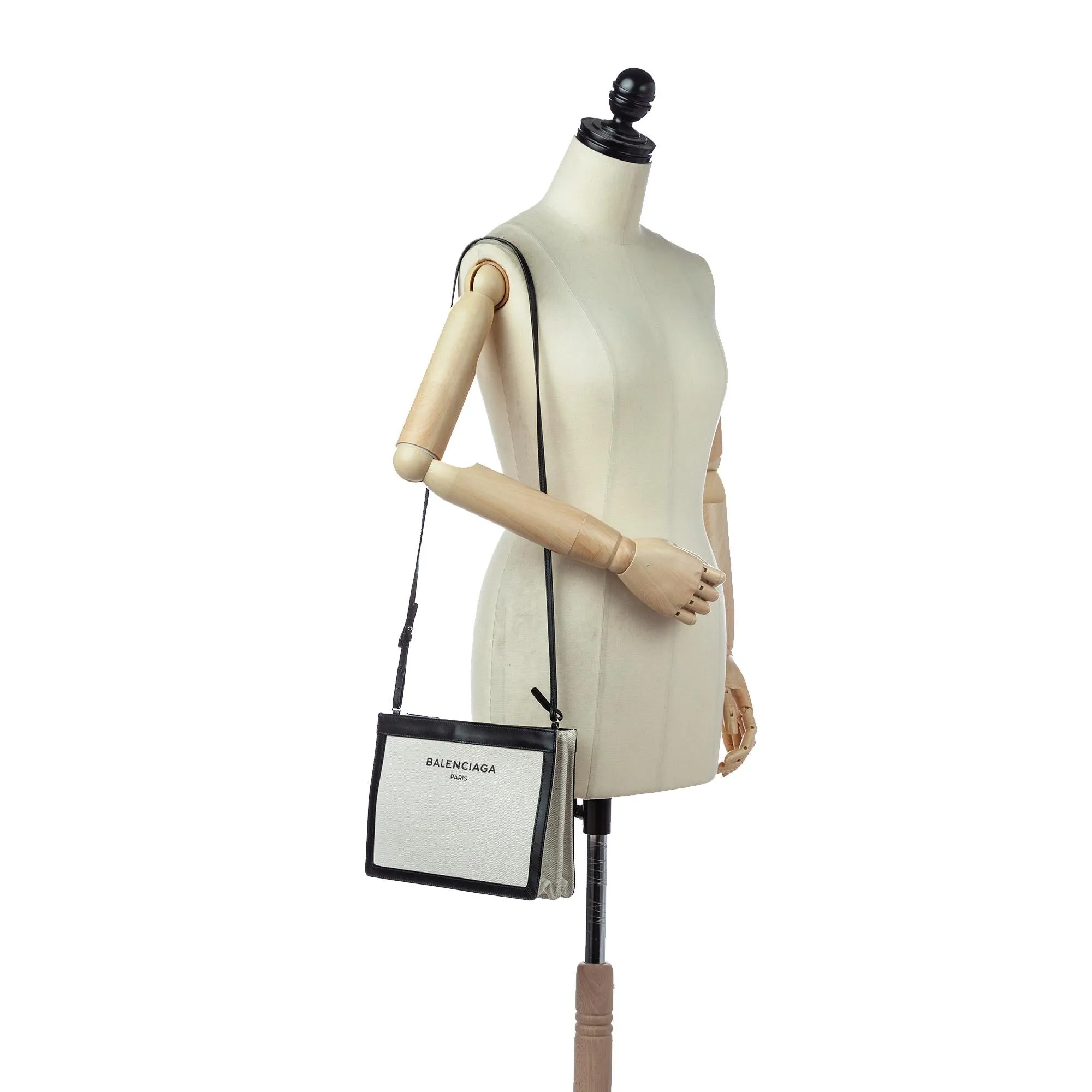 Balenciaga Navy Pochette Canvas Crossbody Bag