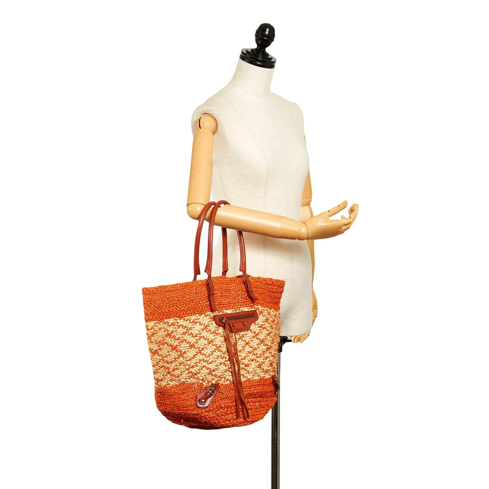 Balenciaga Panier Raffia Tote Bag
