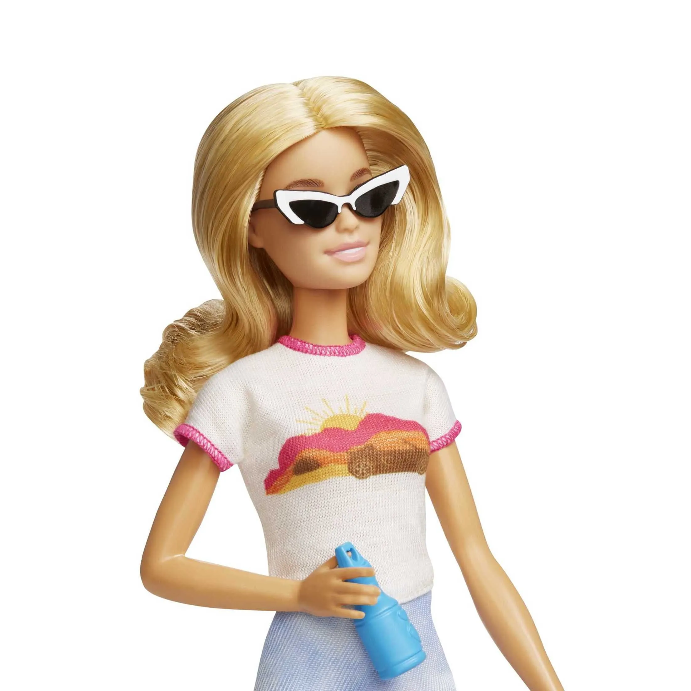 Barbie Doll and Accessories, 'Malibu' Travel Set with Puppy & Working Suitcase, 10  Pieces