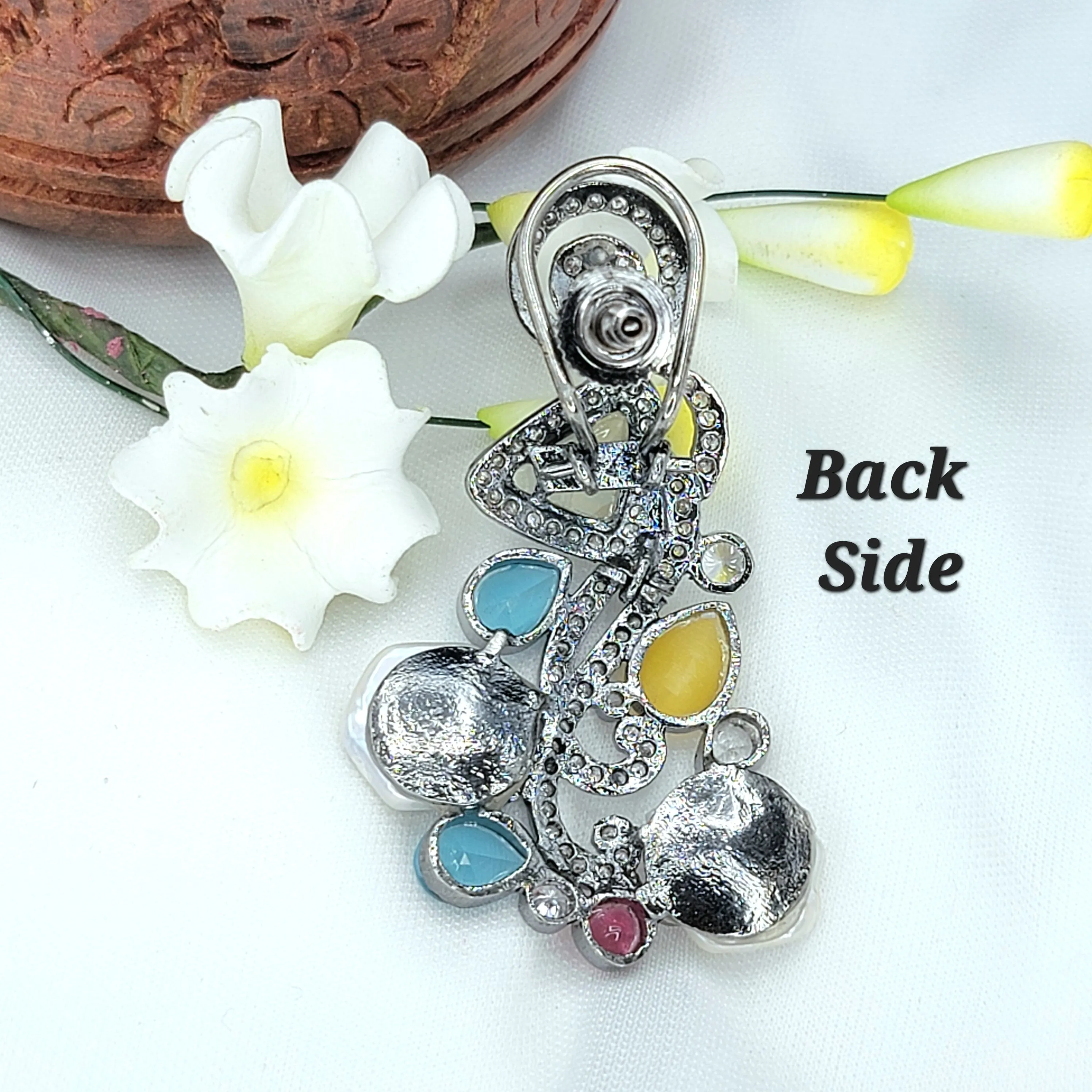 Baroque Pearl Victorian AD Zircon Stone Earring