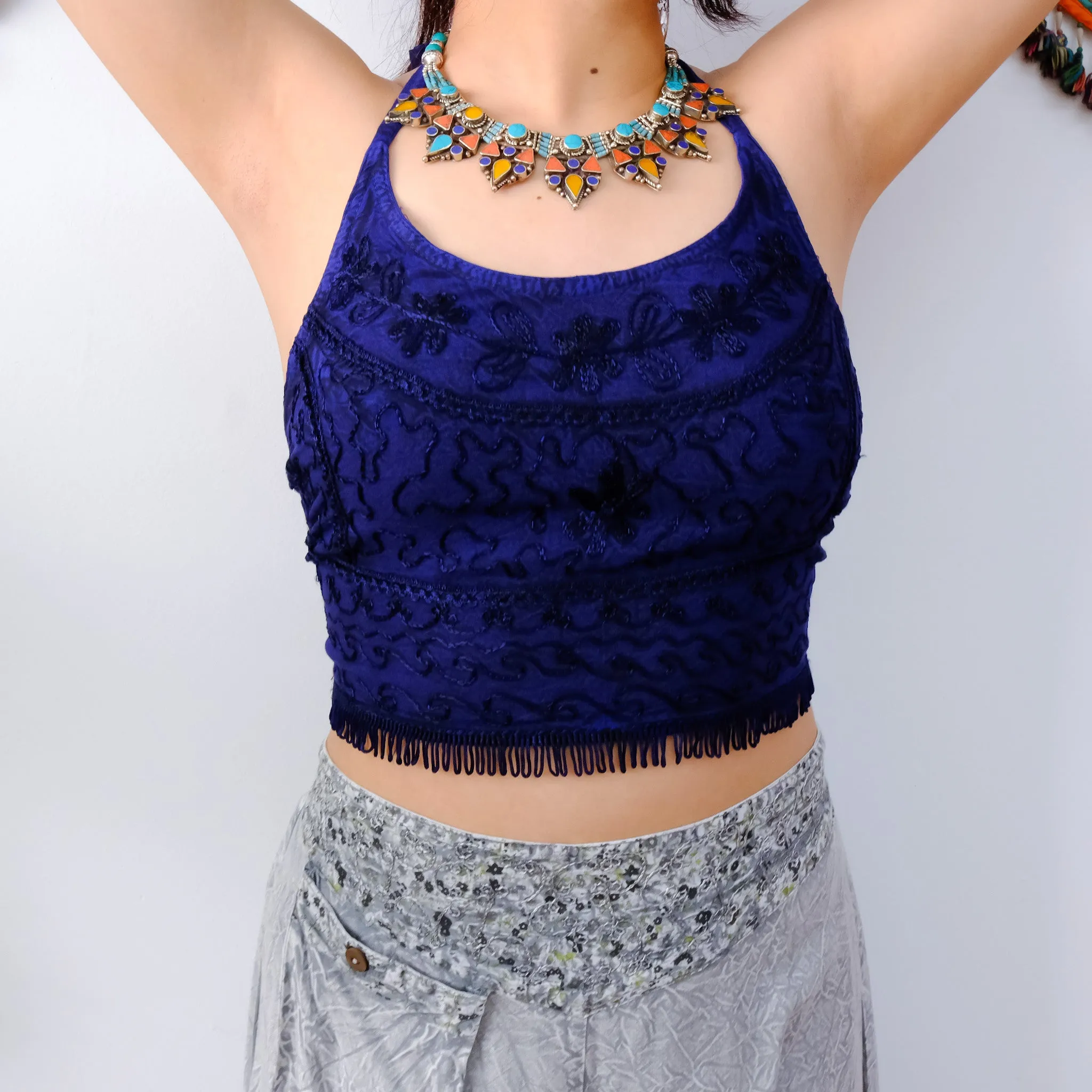Batik Halter Top with Frill