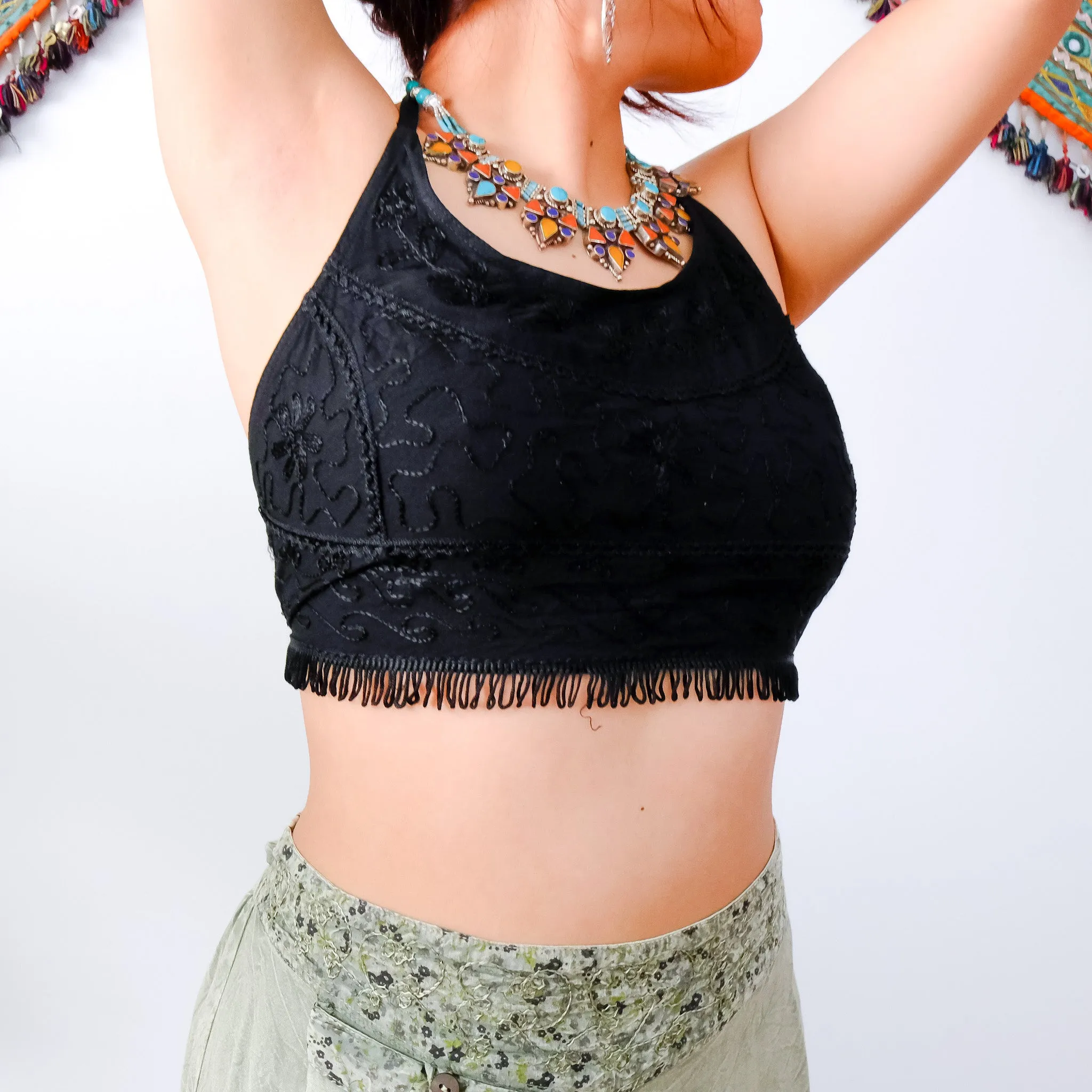 Batik Halter Top with Frill