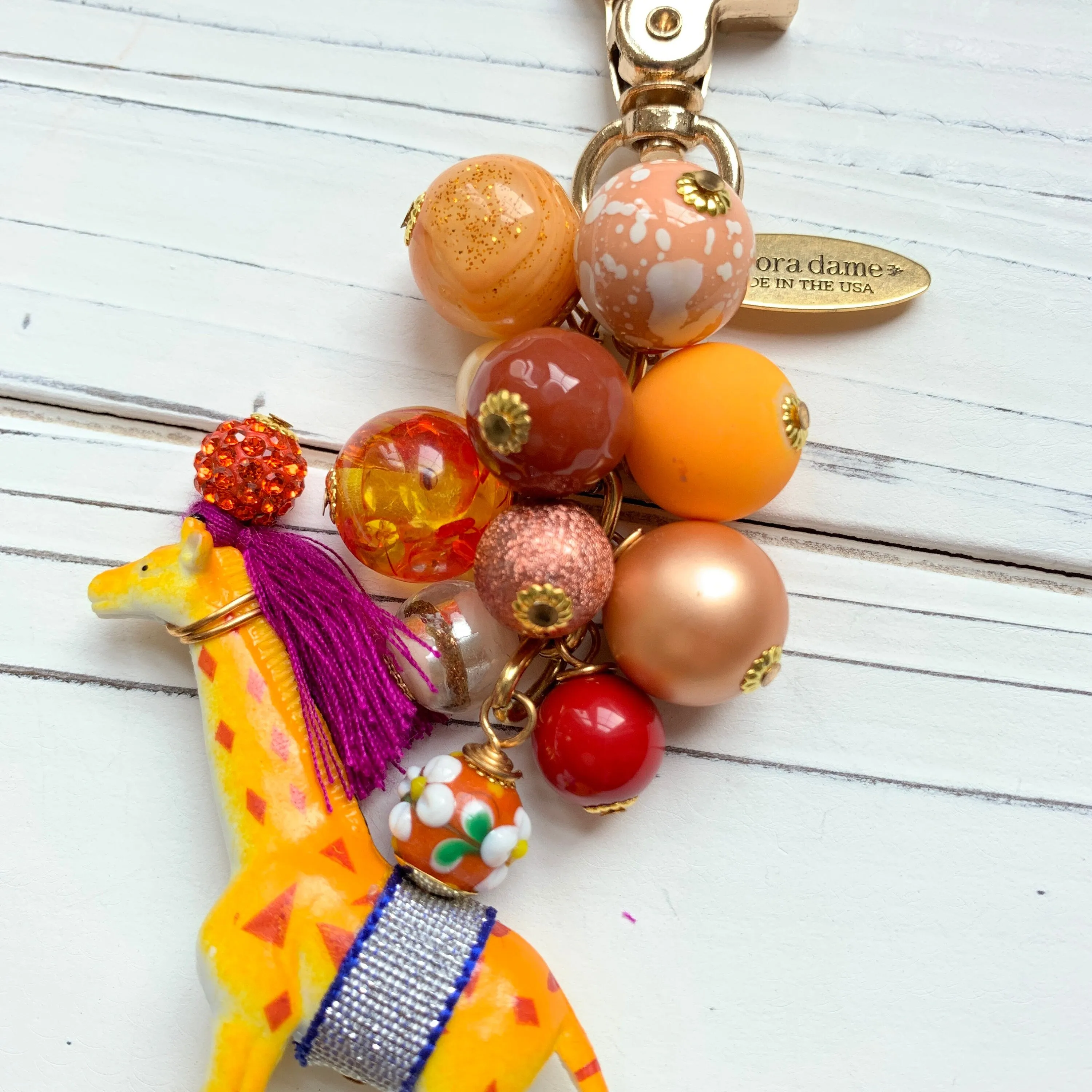 Beaded Giraffe Bag Charm