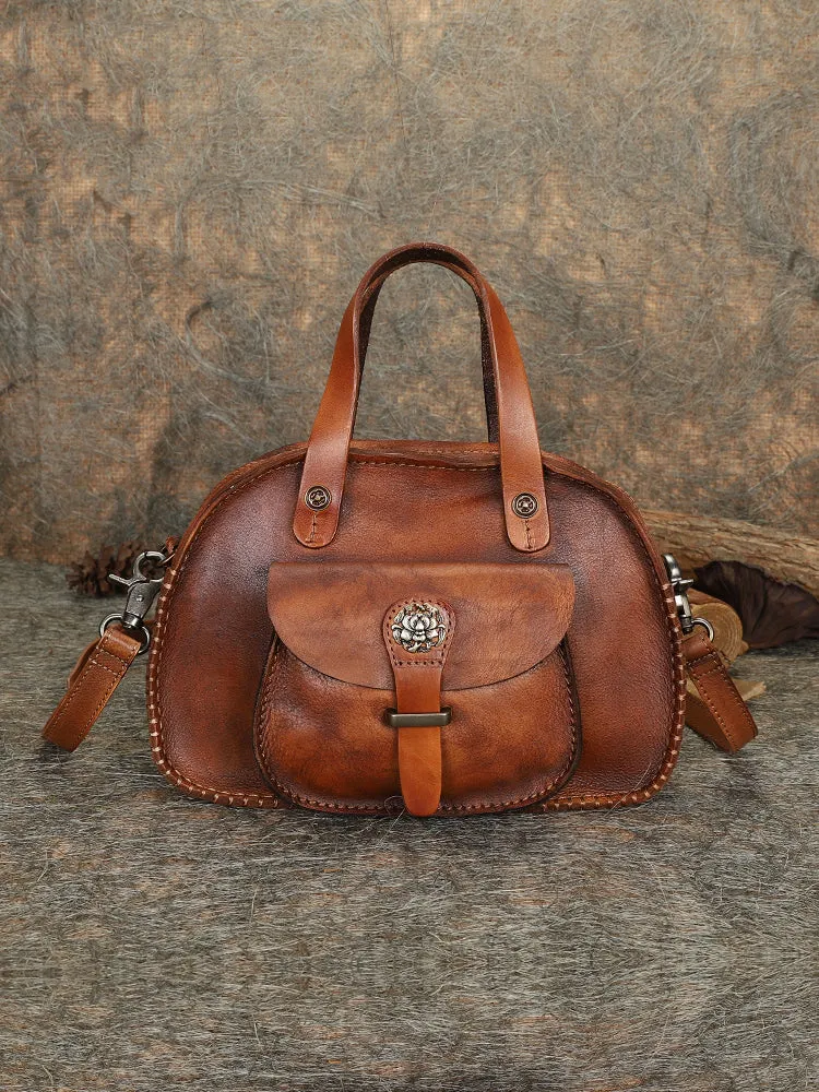 Best Red Leather Womens Vintage Handbag Handmade Crossbody Purse for Ladies