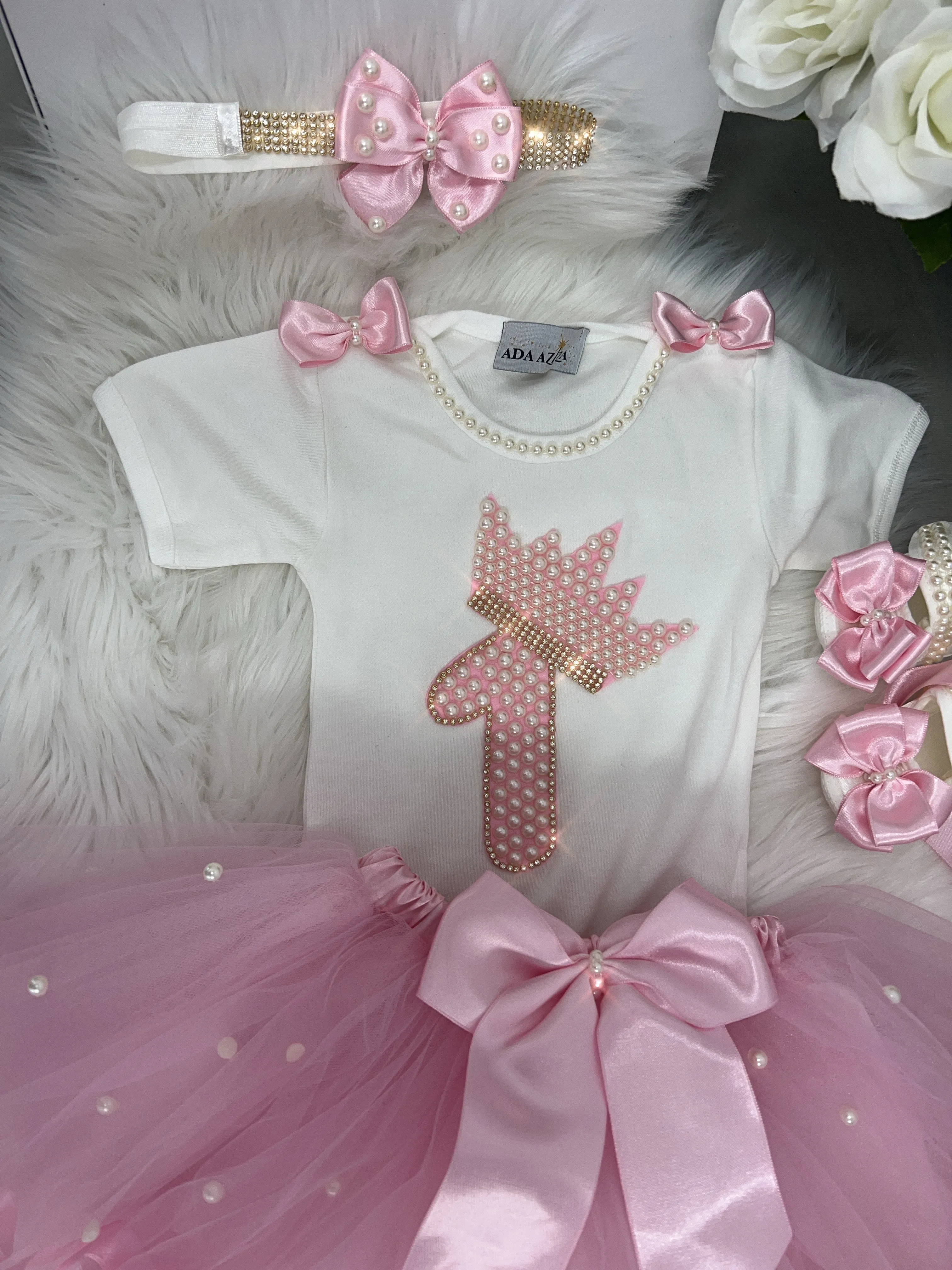 Birthday Tutu Set Crown Pink