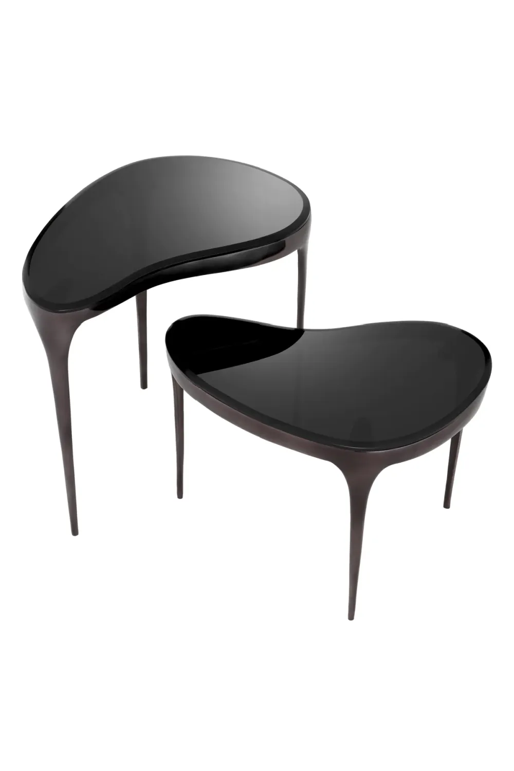 Black Bevelled Glass Side Tables (2) | Eichholtz Zena