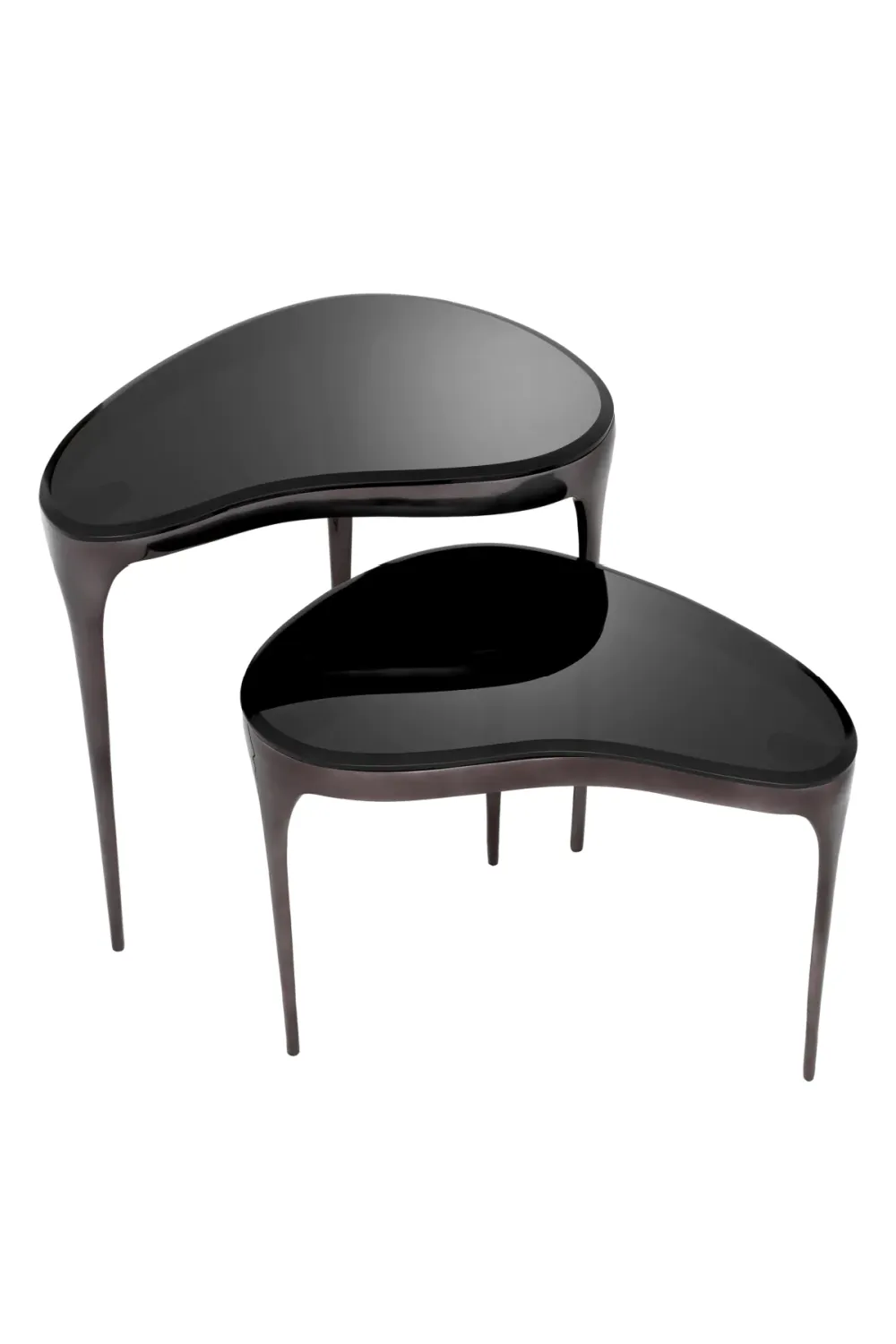 Black Bevelled Glass Side Tables (2) | Eichholtz Zena