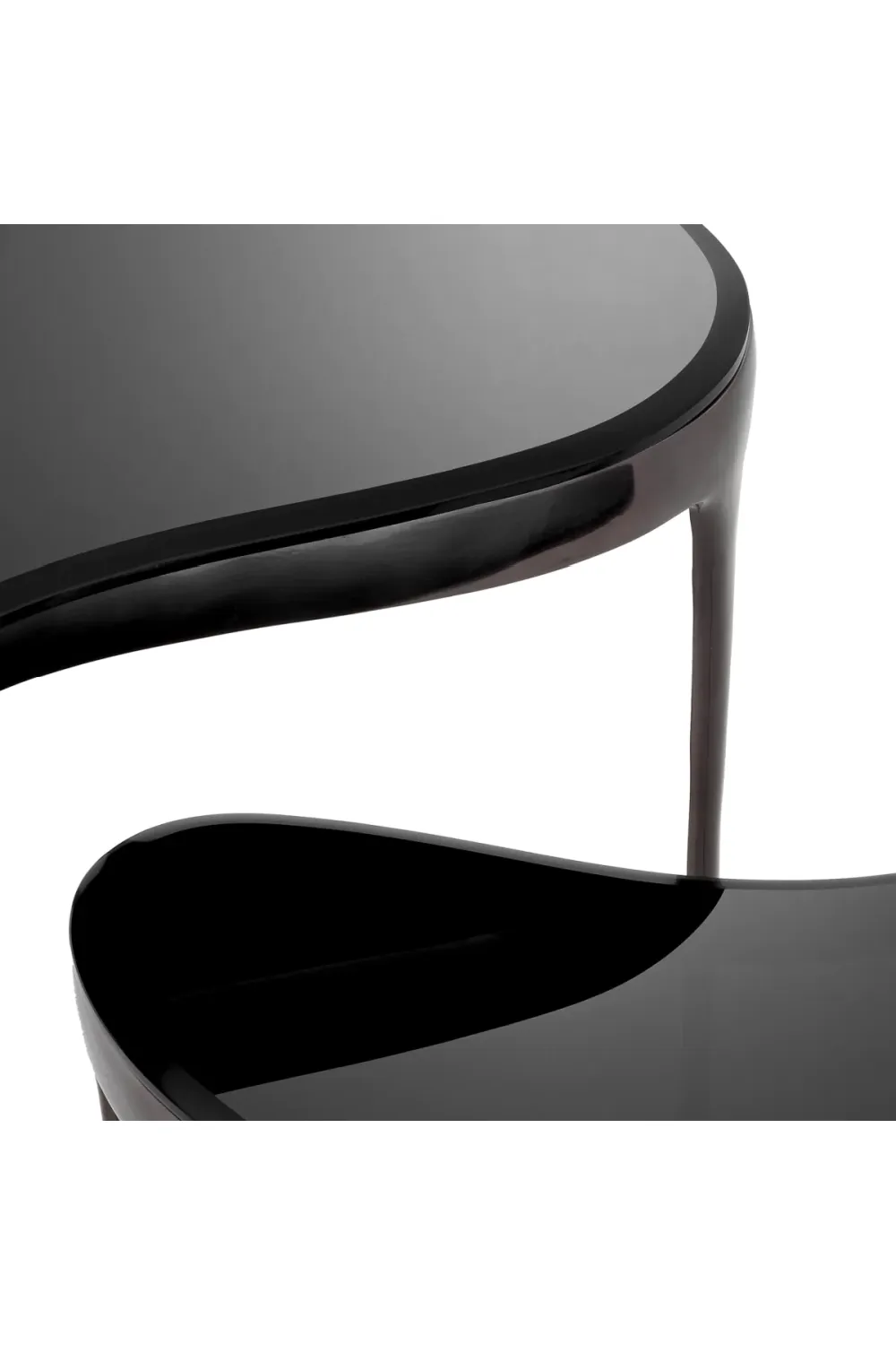 Black Bevelled Glass Side Tables (2) | Eichholtz Zena