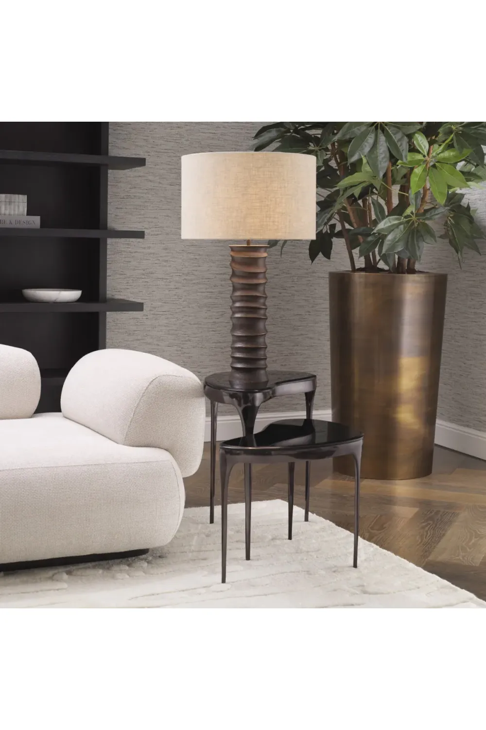 Black Bevelled Glass Side Tables (2) | Eichholtz Zena