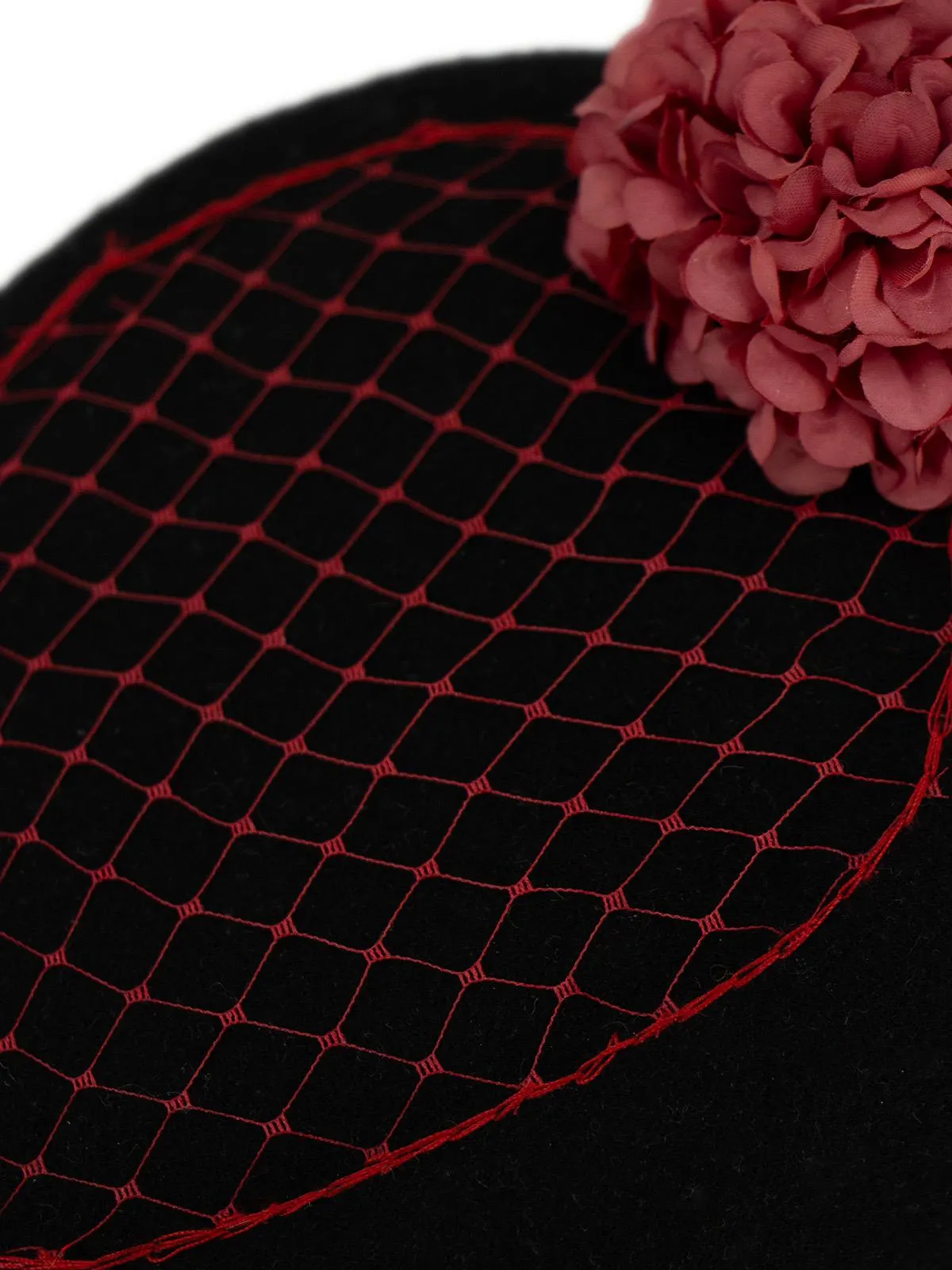 Black Felt 1940s Vintage Style Teardrop Hat