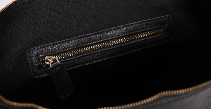 Black LEATHER Large WOMENs Tote Bag Tote Shoulder Purses FOR WOMEN