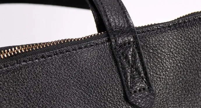 Black LEATHER Large WOMENs Tote Bag Tote Shoulder Purses FOR WOMEN