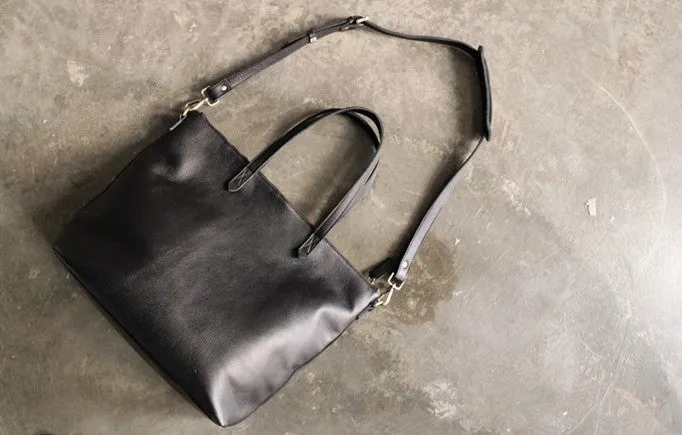 Black LEATHER Large WOMENs Tote Bag Tote Shoulder Purses FOR WOMEN