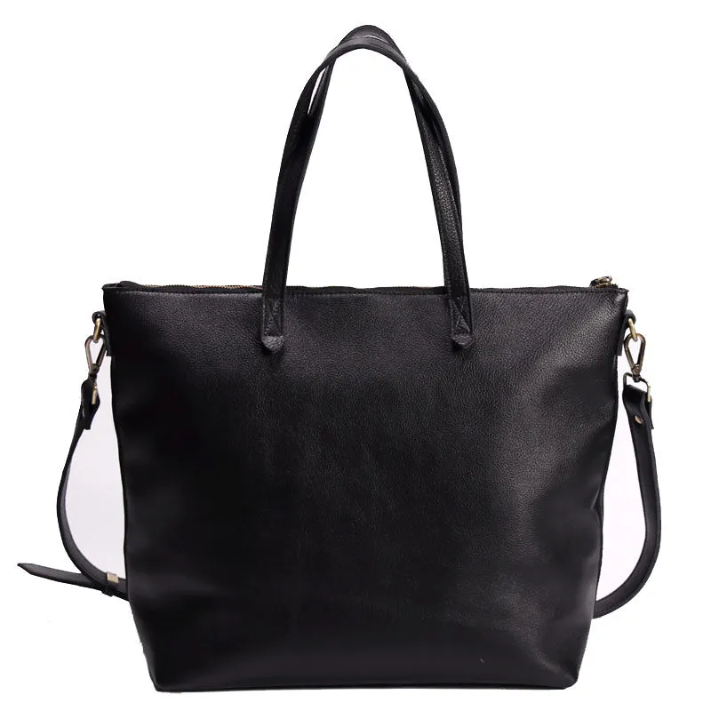 Black LEATHER Large WOMENs Tote Bag Tote Shoulder Purses FOR WOMEN