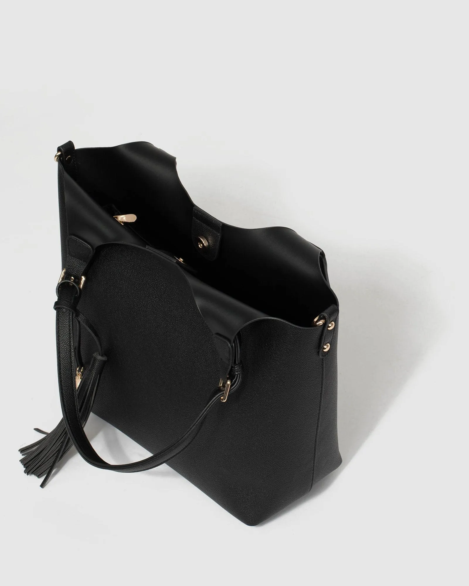 Black Lilibet Tassel Tote Bag