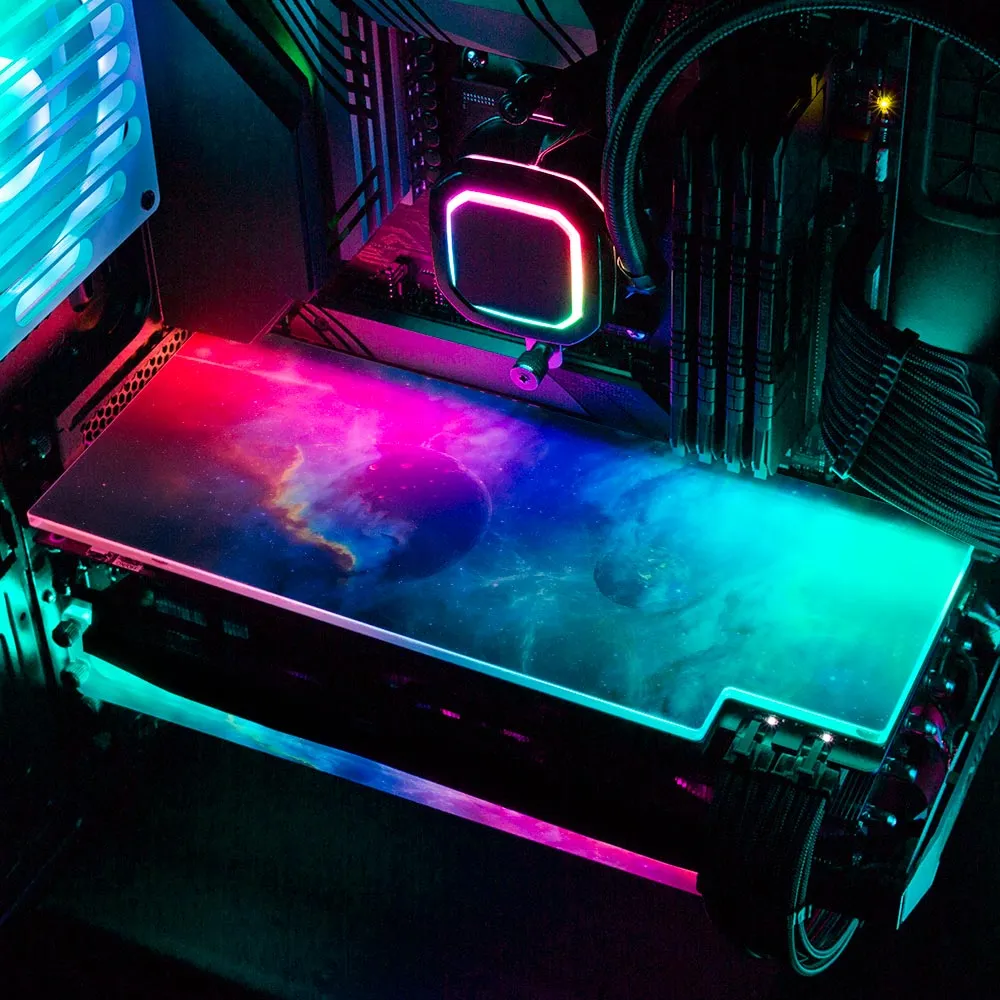 Black Planets RGB GPU Backplate