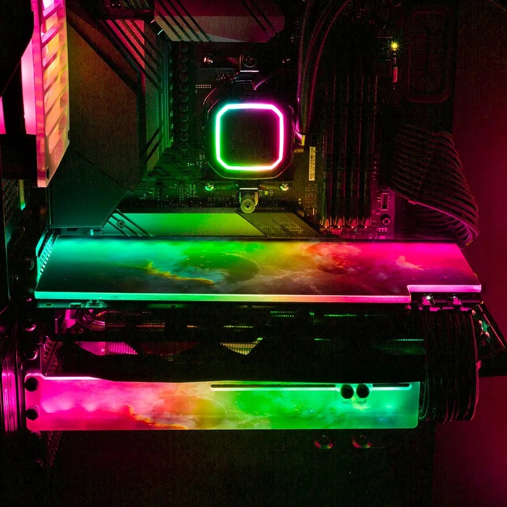 Black Planets RGB GPU Backplate