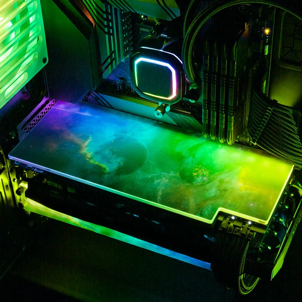 Black Planets RGB GPU Backplate