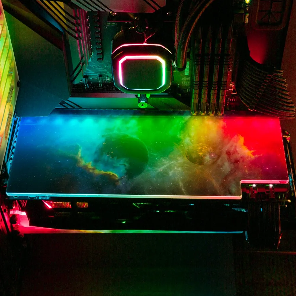 Black Planets RGB GPU Backplate
