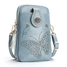 Blue CrossBody Bag-Butterfly