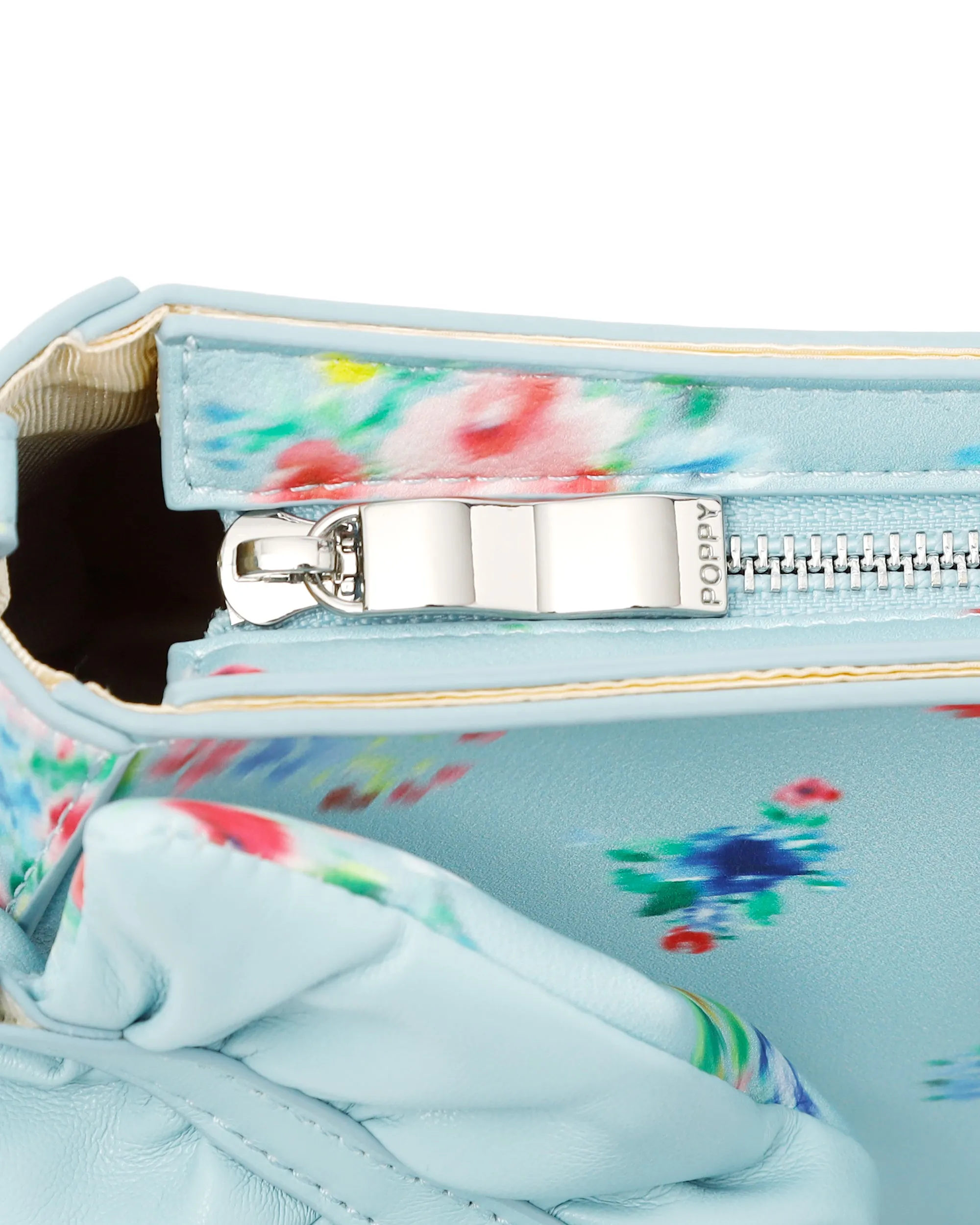 Blurred leather handbag (blue)