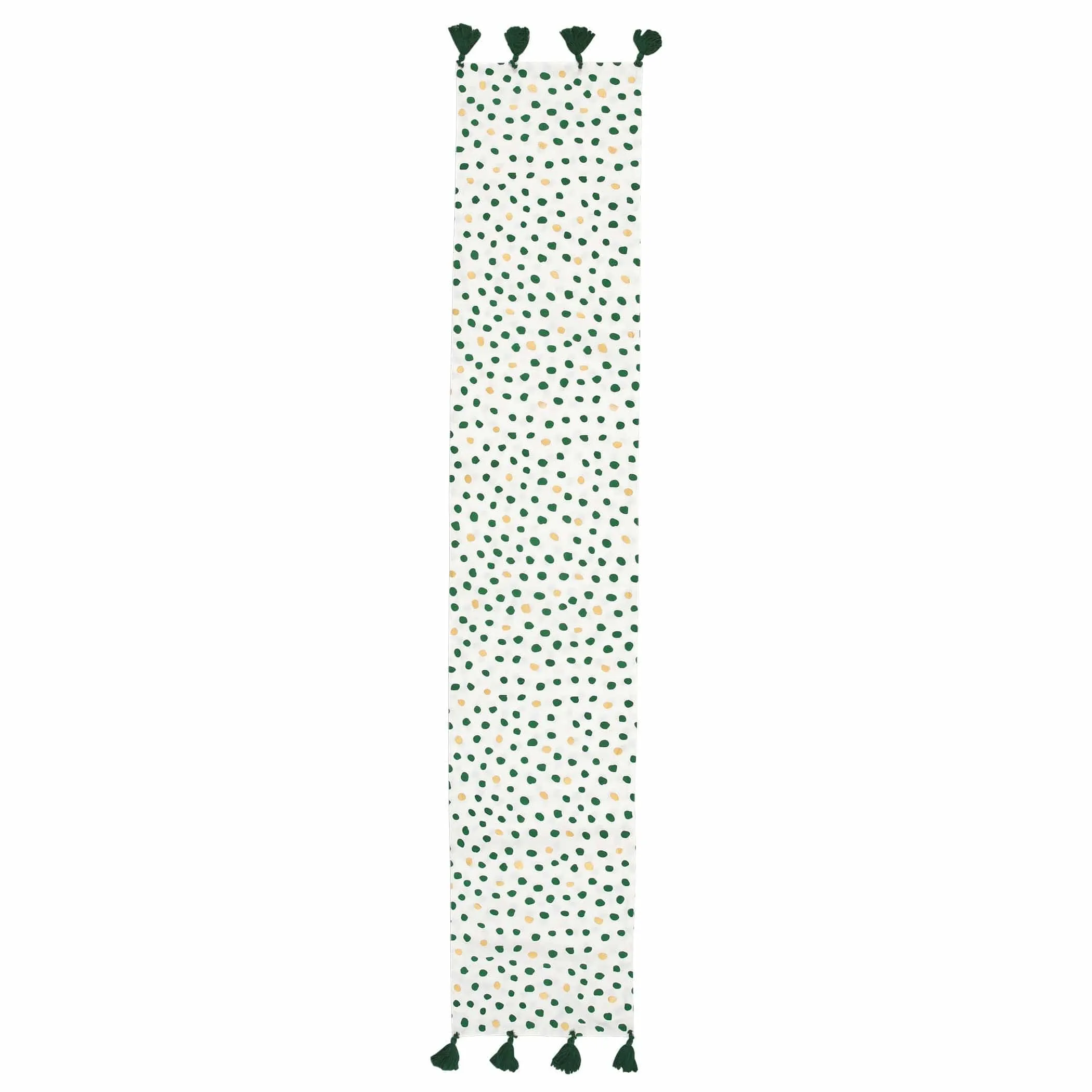Bohemian Linens Dot Green/Gold Runner
