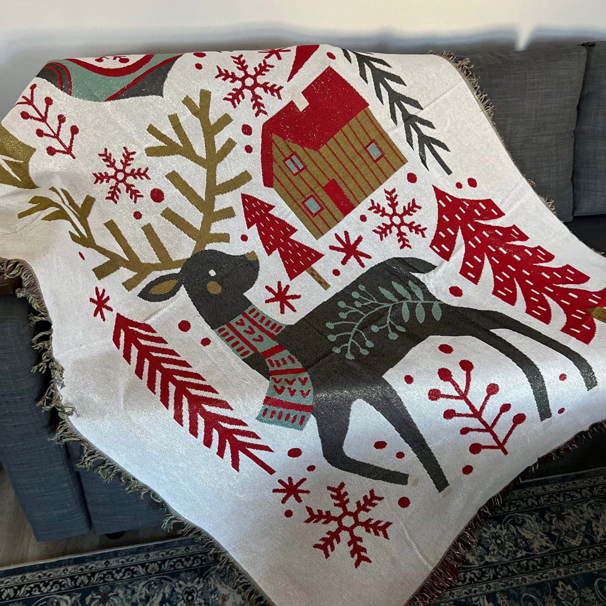 Boho throw blanket for couch, Throw for sofa cover, Woven tapestry, Bohemian blanket, Anti-slip sofa Table/Bed/Chair cover, Boho decor