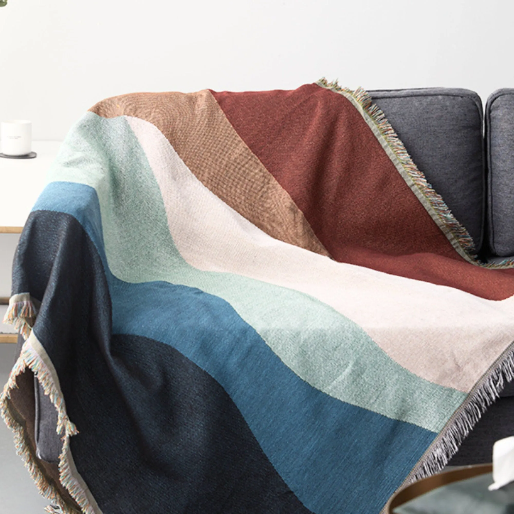 Boho throw blanket for couch, Throw for sofa cover, Woven tapestry, Bohemian blanket, Anti-slip sofa Table/Bed/Chair cover, Boho decor