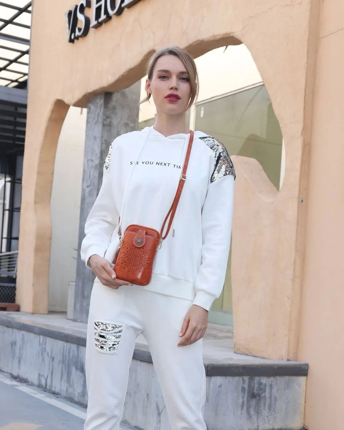 Brown CrossBody Bag-Sunflower