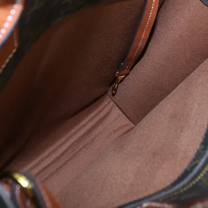 CELINE 191542 Tote Bag Vertical hippo Triomphe 2WAY Tote Bag PVC,Triomphe canvas Brown Women