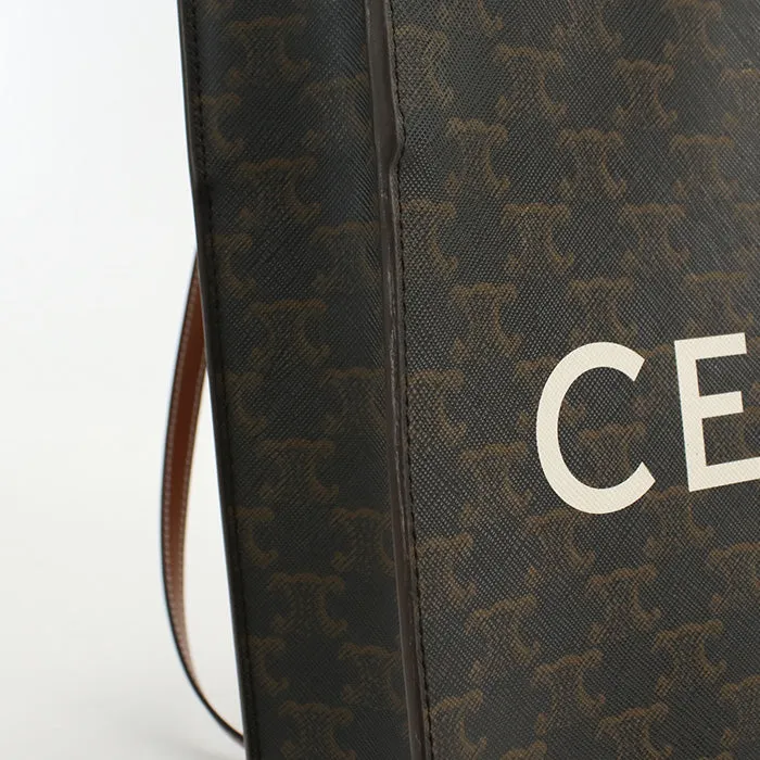 CELINE 191542 Tote Bag Vertical hippo Triomphe 2WAY Tote Bag PVC,Triomphe canvas Brown Women