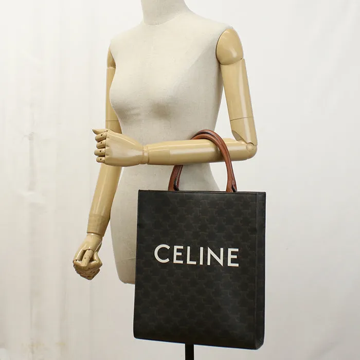 CELINE 191542 Tote Bag Vertical hippo Triomphe 2WAY Tote Bag PVC,Triomphe canvas Brown Women