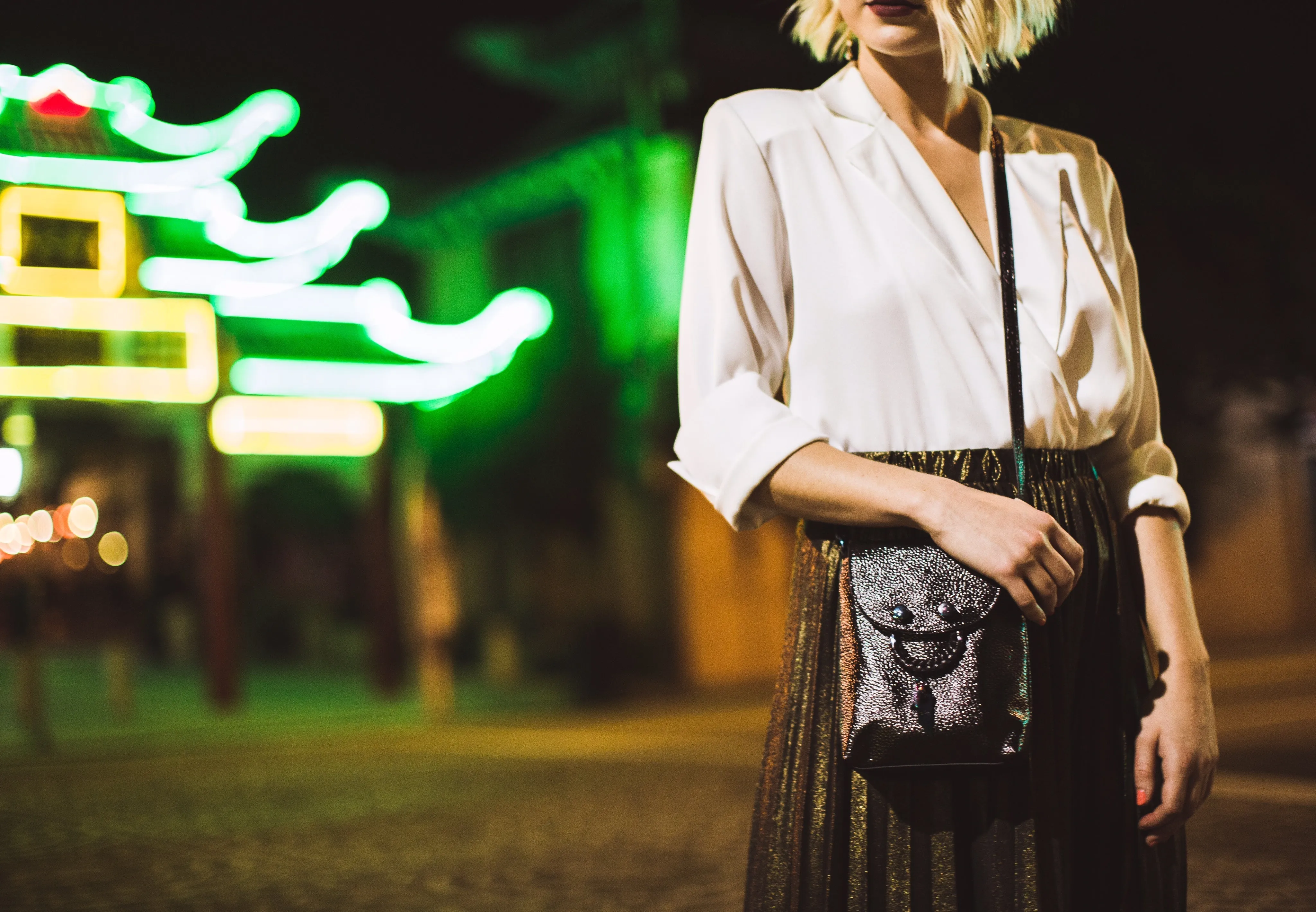 City Instincts Blake Crossbody in Black Patent