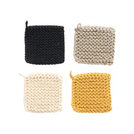 Cotton Crocheted Pot Holder - 4 Colors