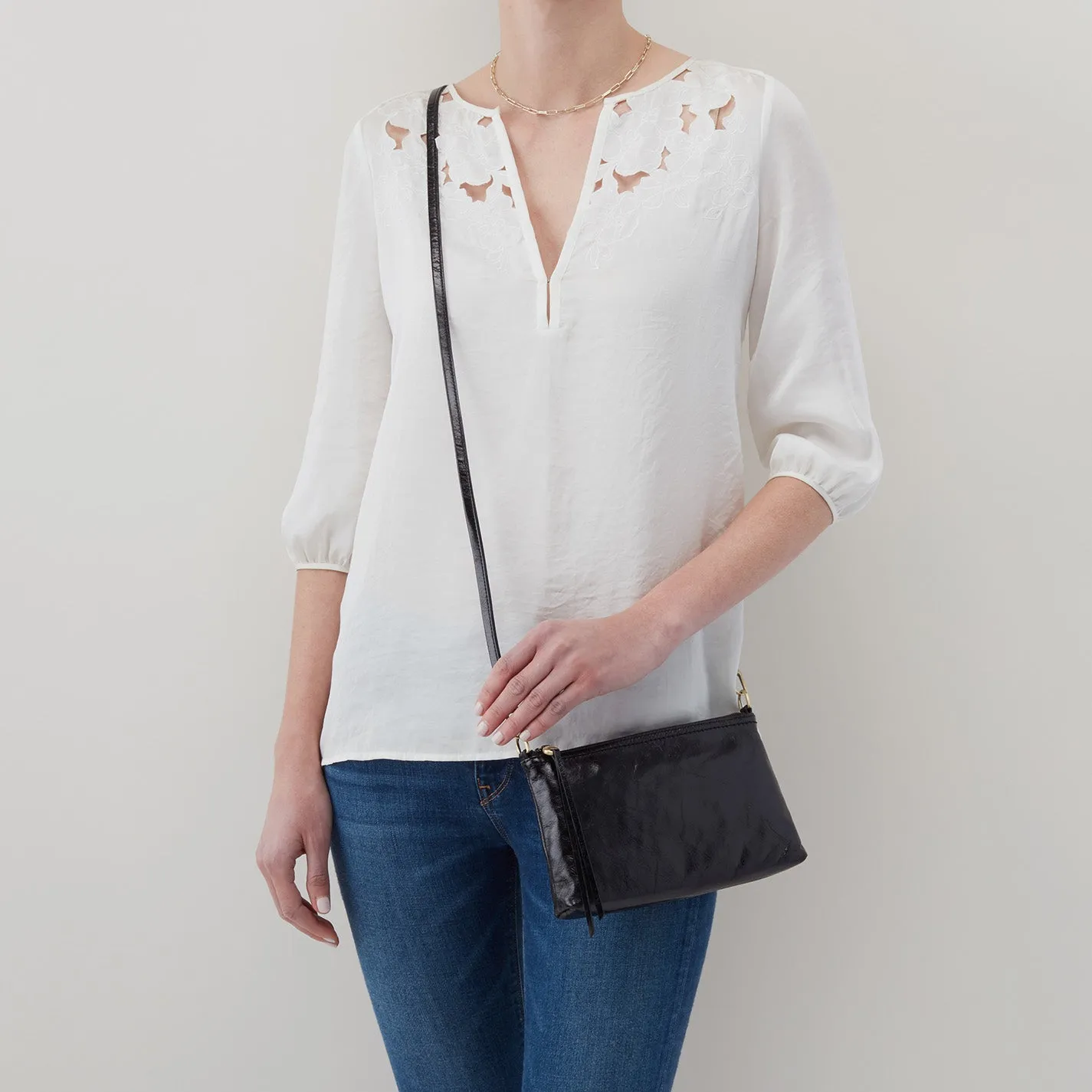 Darcy Crossbody In Polished Leather - Deep Moss