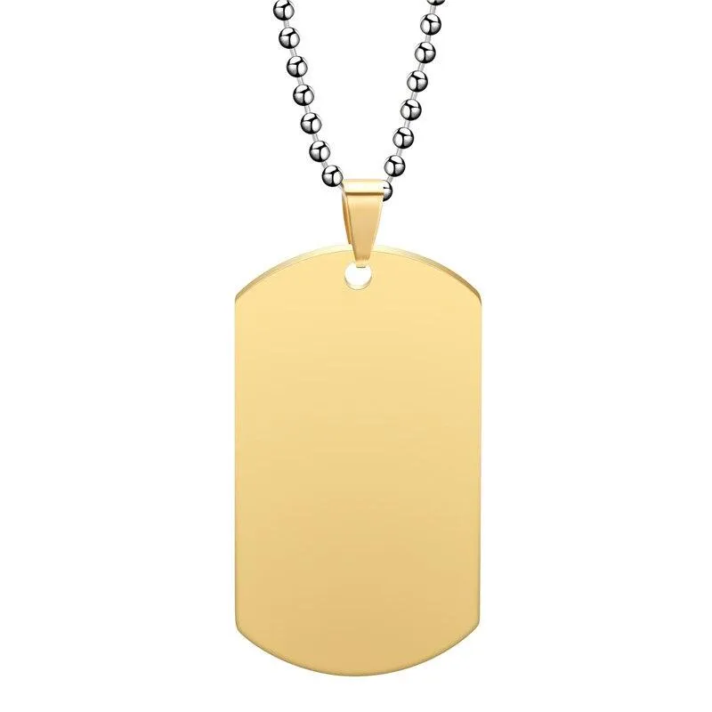 Dog Tag 316L Stainless Steel Pendant Necklace